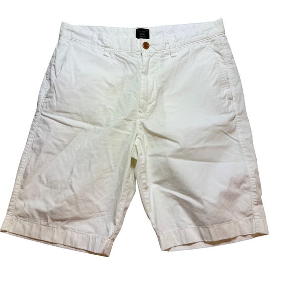J. Crew Club mens 32 White Chino Shorts Flat Front Casual‎ Everyday - Picture 1 of 6